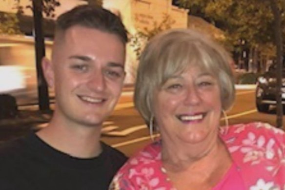 Jack Endersby is facing 11 counts of fraud. Pictured with his grandmother Lyn Newby.