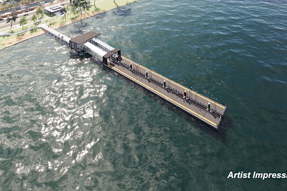 An artist impression of the Matilda Bay ferry terminal.