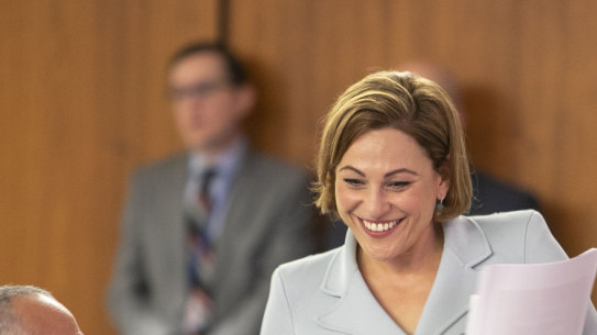 Queensland Treasurer Jackie Trad briefs the media on her budget for 2019-20