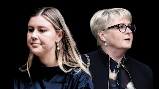 Senator Linda Reynolds (right) has taken defamation action against Brittany Higgins.