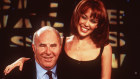 Clive James with Kylie Minogue, 1995. One of his abiding passions was for attractive young women.