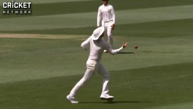 Peter Siddle's dropped catch off the bowling of Nathan Lyon.