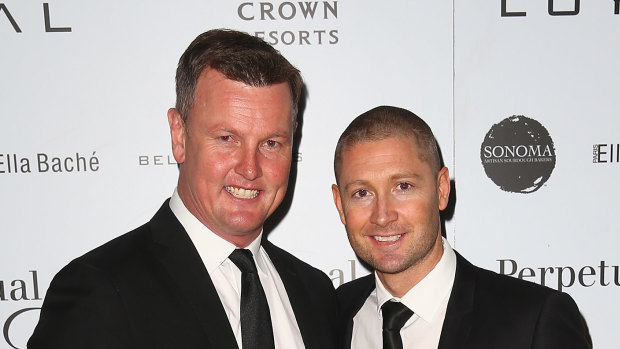 Best mates: Anthony Bell and Michael Clarke have forged a decades-long friendship.