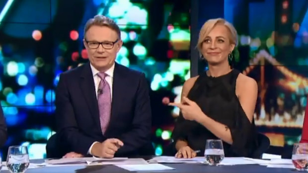Exasperated Project hosts Carrie Bickmore and Hugh Riminton.
