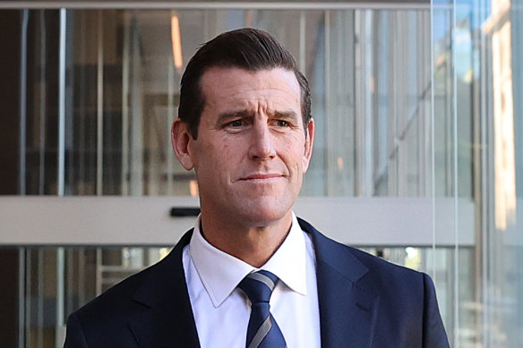 Ben Roberts-Smith leaving the Federal Court in Sydney yesterday.