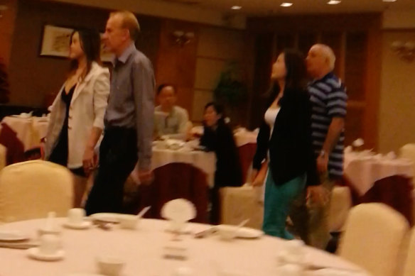 Former councillors Philip Sansom and Vince Badalati filmed with escorts during a trip to China.