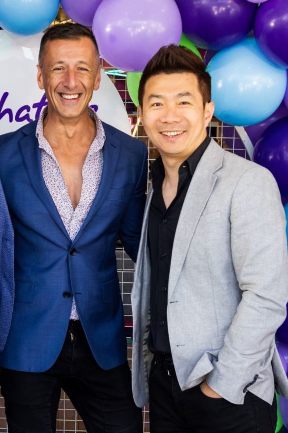 Former Chatime Australia CEO Carlos Antonius (left) and Chatime managing director and co-founder Chen “Charlley” Zhao in 2023.