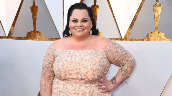 Keala Settle arrives at the Oscars on Sunday, March 4, 2018, at the Dolby Theatre in Los Angeles. (Photo by Jordan Strauss/Invision/AP)