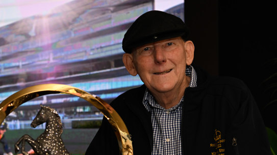 Nature Strip’s part-owner Jack Van Duuren with The Everest trophy.