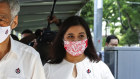 We're in: Singaporean Prime Minister Lee Hsien Loong and his team submit their nomination papers last week. 