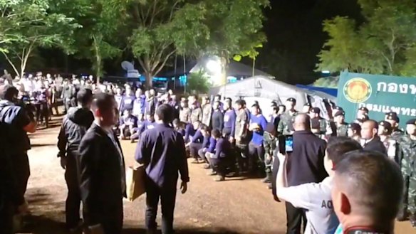 Thai Prime Minister Prayuth Chan-o-cha visiting the rescue site