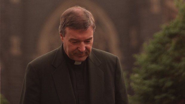George Pell outside St Patrick's Cathedral in 1998.