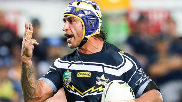 Out of sorts: Co-captain Johnathan Thurston appears flustered as the Cowboys' season continues to go off script in Townsville.