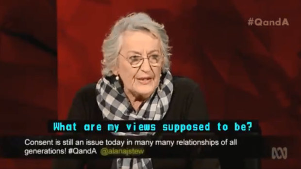 Germaine Greer on Monday's Q&A.