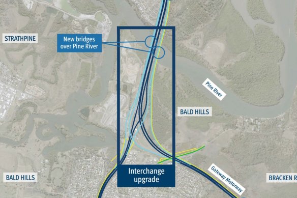 The area between Brisbane and Moreton Bay where Gympie Arterial Road, the Gateway Motorway and the Bruce Highway merge on Brisbane’s northern border.