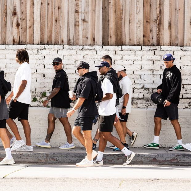 The Sydney Roosters go for a stroll through Los Angeles.