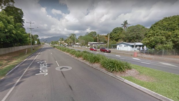 The man was hit on James Street at Cairns. 