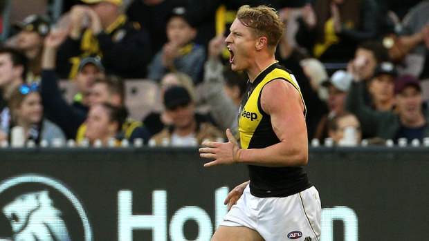 Game changer: Josh Caddy returned for Richmond and helped the reigning premiers close down Collingwood.