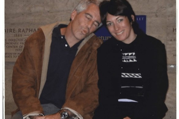 Jeffrey Epstein and Ghislaine Maxwell in one of the photos released today.