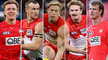James Jordon, Chad Warner, Isaac Heeney, Riley Bice, and Nick Blakey.