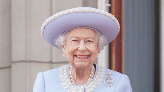 Queen Elizabeth II watches from the balcony of Buckingham Palace during the Trooping the Colour parade.
