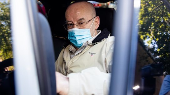 Former Labor minister Eddie Obeid leaving Darlinghurst court on bail. May 2021. Photo: Edwina Pickles / SMH