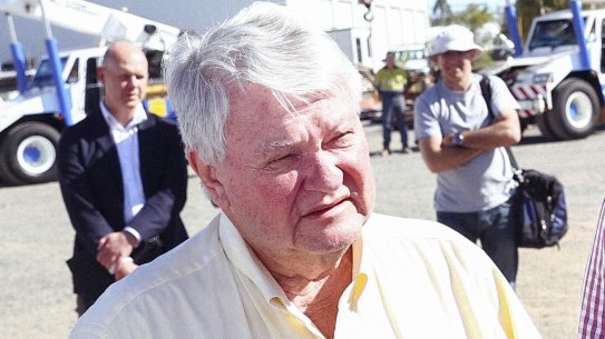 Retiring LNP MP Ken O’Dowd with Prime Minister Scott Morrison in Queensland in May.