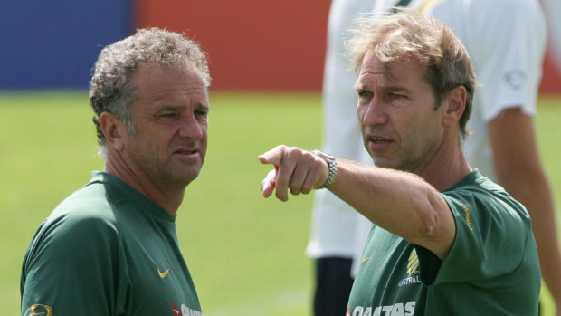 The dream team: Graham Arnold and Pim Verbeek, back when they were working together with the Socceroos.