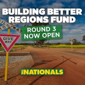 Nationals Building Better Regions Fund advertising. 