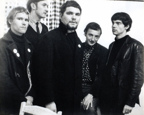 Doug Parkinson, centre, with The Questions, one of many bands to benefit from his vocals, circa 1970.