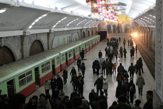 A visit to the Pyongyang Metro in 2012.