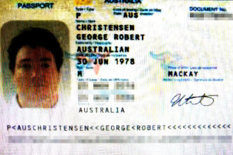 A copy of George Christensen’s passport, which was captured on his regular visits to Southeast Asia.