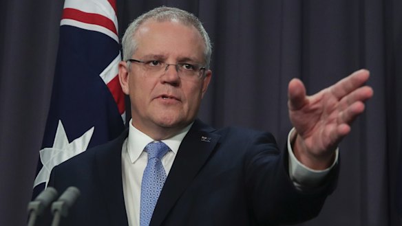 Scott Morrison addresses the media at Parliament House in Canberra on  Thursday.