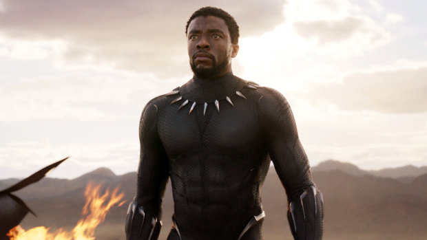 Breaking ground for more diverse superheroes on screen: Chadwick Boseman as the title character in Black Panther. 