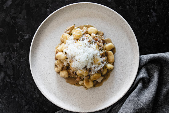 Handmade gnocchi at Aromi Italian restaurant in Brighton, Melbourne.