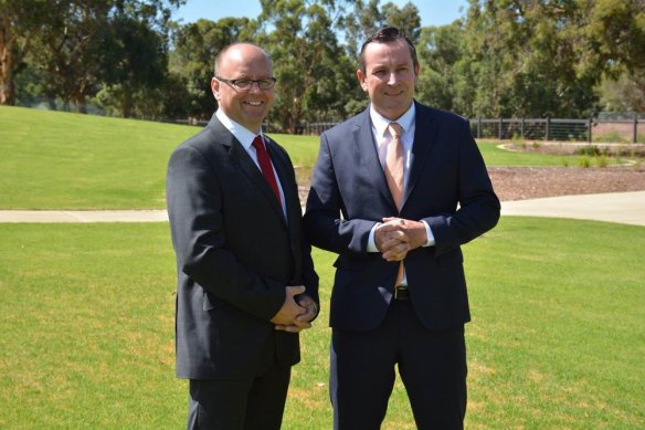 Barry Urban with then-premier Mark McGowan.