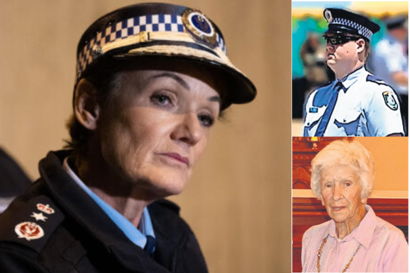 Police Commissioner Karen Webb; Senior Constable Kristian White; Clare Nowland.