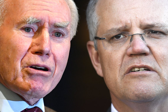 The last time the RBA lifted rates in an election campaign, John Howard (left) was facing Kevin Rudd. As Scott Morrison (right) and Anthony Albanese head to the polls, markets again expect the RBA to move.