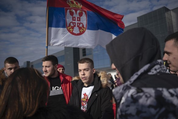 Petar Civkovic waits for Novak Djokovic at Belgrade Airport on Monday.