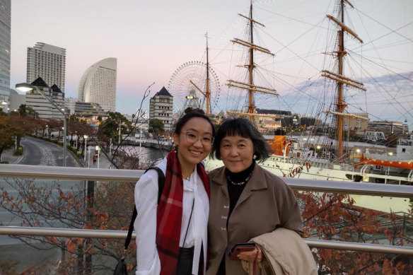 Millie Muroi with her mother.