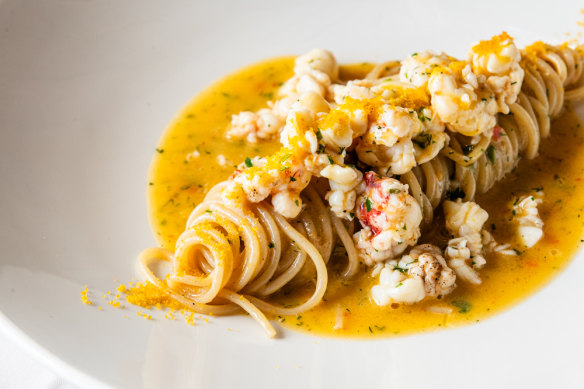 Otto’s champagne lobster spaghettini.