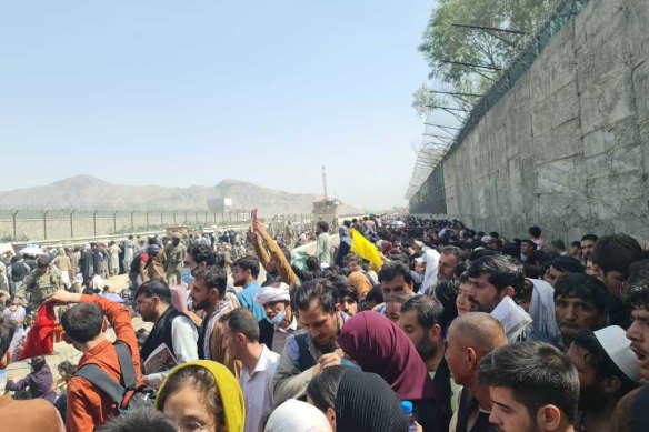 Thousands of Afghans flocked to Hamid Karzai International Airport in Kabul to escape the country after coalition forces pulled out.