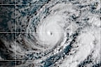 This satellite image released by NOAA shows Hurricane Lowell approaching Hawaii, Sunday, Sept. 6, 2026. (NOAA via AP)