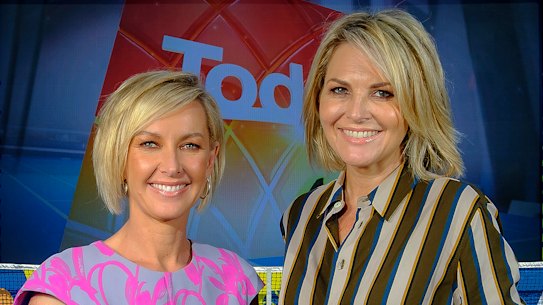 Today hosts Deb Knight and Georgie Gardner at Melbourne Park.