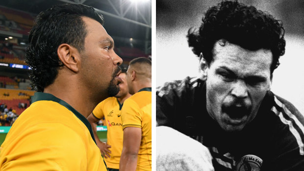 Kurtley Beale said he was channeling rugby league Hall of Famer Cliff Lyons with this haircut and goatee last year.
