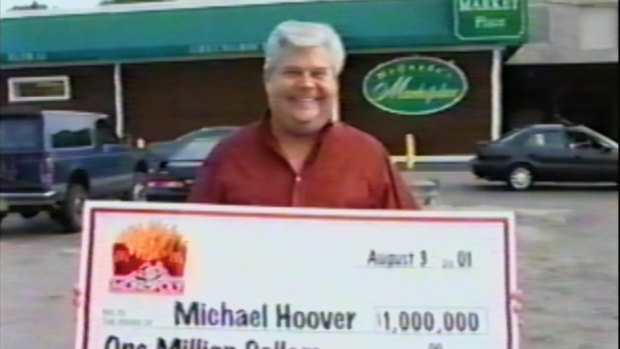 Michael Hoover with his winning cheque.