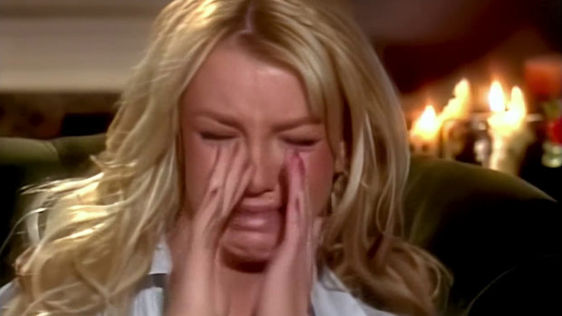 Britney Spears in a screengrab from an infamous 2003 interview. 