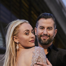 Eitan Neishlos and his former fiancee Lee Levi at their surprise engagement party in 2019.