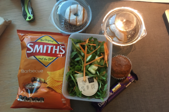 A bed of salad with snacks served to Rocke Wilkinson this week.