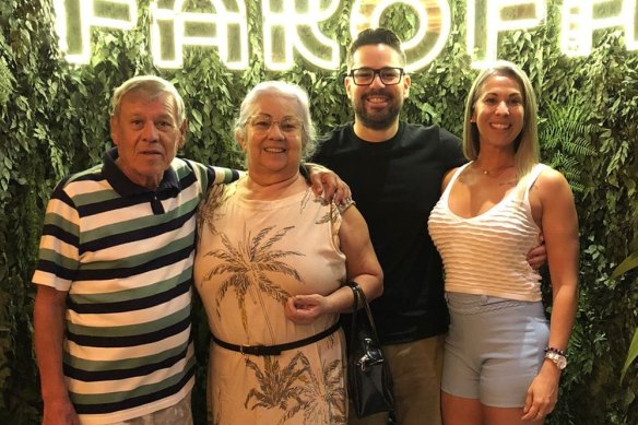 Cati Machado (far right), who was allegedly killed by her partner in a Sydney flat, photographed with her family.